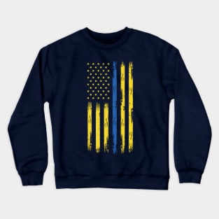 We support Ukraine, Free Ukraine, Ukrainian American flag design Crewneck Sweatshirt